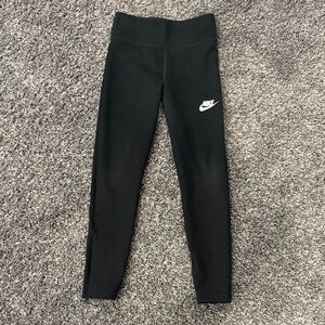 Nike Kids Black Leggings with White Logo